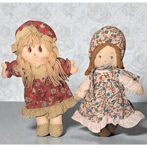 vintage rag dolls, from the 1970s, characterized by their soft fabric bodies